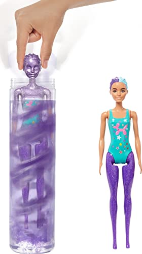 New Color Reveal Doll Glittery Purple With 25 Hairstyling & Party-Themed Surprises Including 10 Plug-in Hair Pieces Gift For Kids 3 Years Old & Up - Railway Imagination Collection