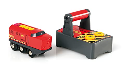RIO World 33213 – RC Train – 2 Piece Wooden Toy Train Set For Kids Age 3 And Up - Railway Imagination Collection