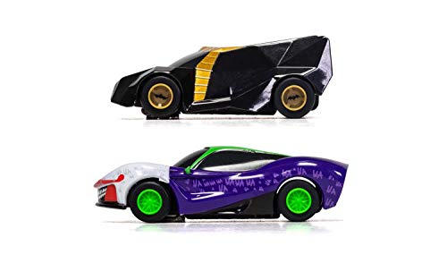 Micro Scalextric Justice League Batman Vs Joker Battery Powered 1:64 Slot Car Race Track Set G1155T Black - Vehicle Adventure Play Collection