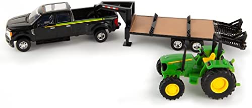 ERTL 1:32 Scale Ford F350 Pickup And Tractor Set — Includes John Deere Tractor Ford F350 Pickup And Gooseneck Trailer — 17.25 X 3.2 X 4.5 Inches — Ages 3 Years And Up - Farm Adventure Play Edition