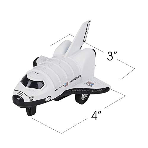 Diecast Mini Space Shuttle With Pullback Mechanism Set Of 2 Diecast Metal NASA Space Toys For Boys Astronaut Cake Decorations Astronaut Space Theme Party Favors - Cosmic Adventure Play Set