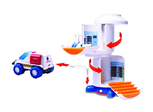 Pace Playset – Toy Space Shuttle Space Station & Space Rover With Lights And Sound & 2 Astronaut Figurine Toys For Boys And Girls - Cosmic Adventure Play Set