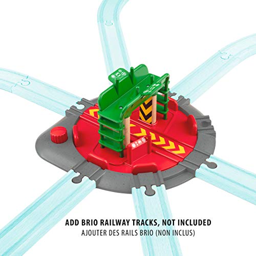 Promo World 33476 – Turntable & Figure – 2 Piece Wooden Toy Train Accessory For Kids Ages 3 And Up - Railway Imagination Collection