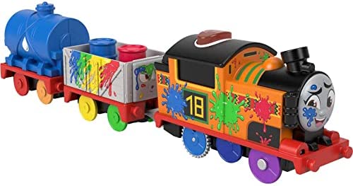 Thomas & Friends Motorized Talking Thomas Engine With Annie & Clarabel Battery-Powered Toy Train With Character Sounds And Phra - Railway Imagination Collection