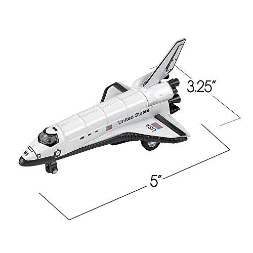 Diecast Space Shuttle With Pullback Mechanism Set Of 2 Diecast Metal NASA Space Toys For Boys Astronaut Cake Decorations Astronaut Space Theme Party Favors - Cosmic Adventure Play Set