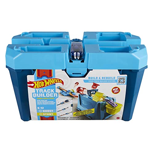 Wholesale Track Builder Unlimited Stunt Crash Box Playset With 18 Building Components In Storage Box With Lid & One 1:64 Scale Hot Wheels Car Awesome Gift For Kids 6 To 12 Years Old - Vehicle Adventure Play Collection