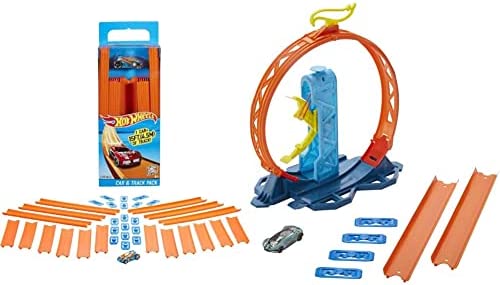Track Builder Straight Track With Car Styles May Vary - Vehicle Adventure Play Collection