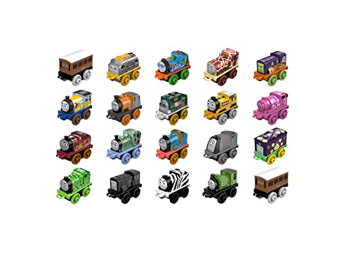 Budget MINIS Toy Train Pack Set Of 20 Miniature Push-Along Engines And Railway Vehicles For Preschool Pretend Play - Railway Imagination Collection