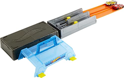Discount Race Case Track Set With 2 Hot Wheels Cars Dual Launcher For Side-By-Side Racing Storage Container Toy For Kids 4 Years Old & Up - Vehicle Adventure Play Collection