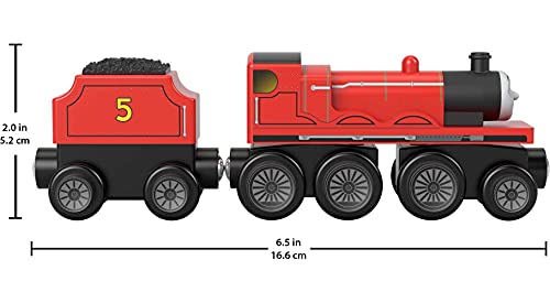 Cheap Wooden Railway James Engine And Coal Car Push-Along Train Made From Sustainably Sourced Wood For Kids 2 Years And Up - Railway Imagination Collection