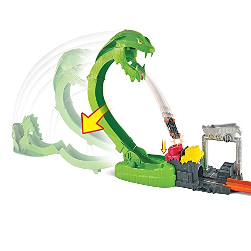 Deals Toxic Snake Strike Challenge Play Set With Slime For Kids 5 Years Old & Up Includes One 1:64 Scale Hot Wheels Vehicle Connects To Other Sets Single Or Multicar Play - Vehicle Adventure Play Collection