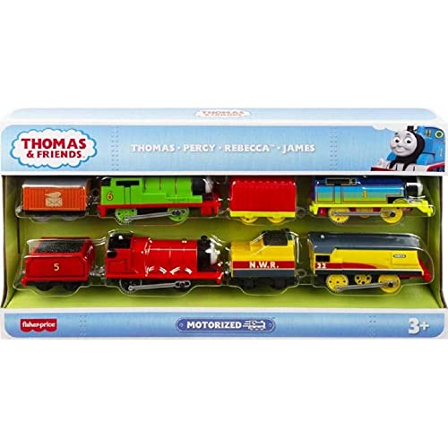 Percy James & Rebecca Train Engine Set – Set Of 4 Motorized Toy Train Engines For Preschool Kids Ages 3 Years & Ol - Railway Imagination Collection
