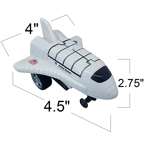 New Light Up Space Shuttle Toys Battery Operated Spaceship Toy With LEDs Sound And Push And Go Motion NASA Toys Outer Space Shuttle Toy Gifts For Boys And Girls Set Of 3 - Cosmic Adventure Play Set