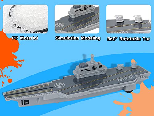 Aircraft Carrier Military Naval Ship Toy Play Set With Small Scale Model Planes Fighter Jets Battleship And Supply Ship For Kids Boy Girl Age 5+ Party Favors Gifts Naval Ship-02 - Marine Adventure Collection