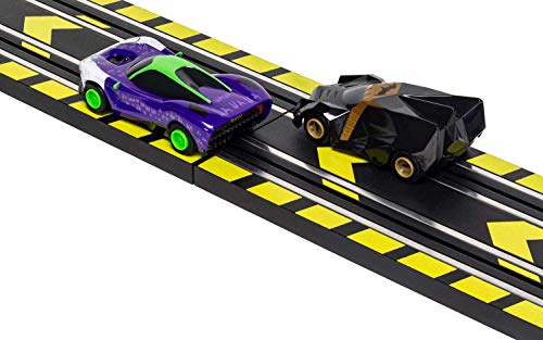 Micro Scalextric Justice League Batman Vs Joker Battery Powered 1:64 Slot Car Race Track Set G1155T Black - Vehicle Adventure Play Collection