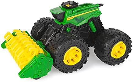 Toddler Toys Lights And Sounds Monster Treads Tractor Toy With Wagon 8 Inch Green Ages 3+ Red - Farm Adventure Play Edition
