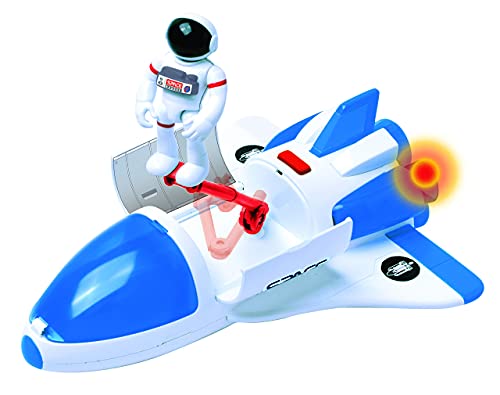 Stro Venture Space Shuttle Toy – Plastic Spaceship For Kids With Lights And Sound – Astronaut Figure Openable Cockpit And Compartment Extended Arm – Fun Space Gift Toys For Any Mission & Adventure - Cosmic Adventure Play Set