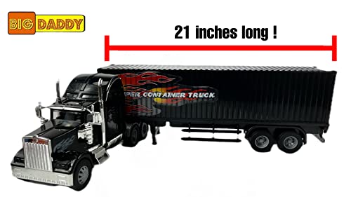 Rig Heavy Duty Tractor Trailer Transport Series Big Box Tractor Trailer (Colors May Vary) - Farm Adventure Play Edition