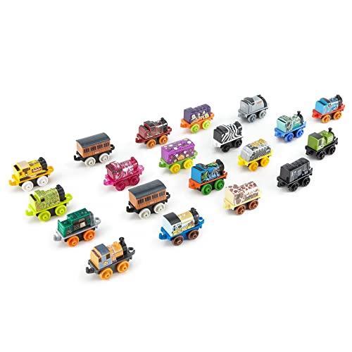 Budget MINIS Toy Train Pack Set Of 20 Miniature Push-Along Engines And Railway Vehicles For Preschool Pretend Play - Railway Imagination Collection