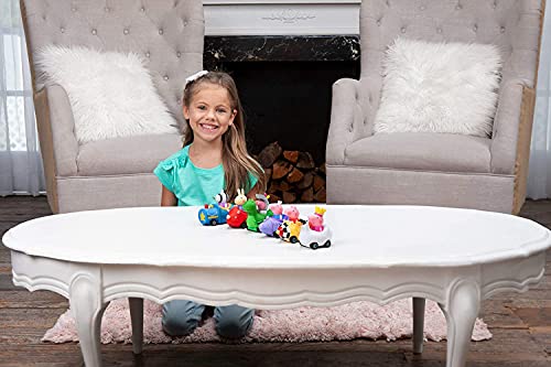 Mini Buggies 6 Pack Set – Peppa George Pig Zoe Zebra & Richard Rabbit In Fun Vehicles & Cars – Toy Gift For Kids – Ages 2+ - Railway Imagination Collection