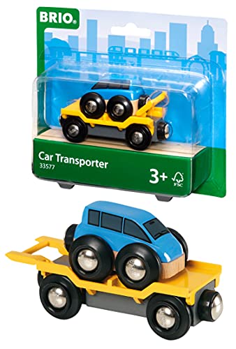 Promo World – 33577 Car Transporter 2 Piece Toy Train Accessory For Kids Ages 3 And Up - Railway Imagination Collection