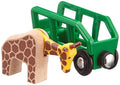 RIO World – 33724 Giraffe And Wagon 2 Piece Toy Train Accessory For Kids Ages 3 And Up Green - Railway Imagination Collection