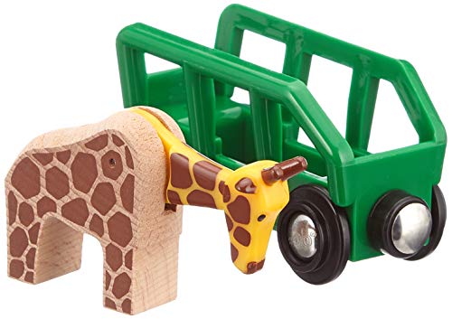 RIO World – 33724 Giraffe And Wagon 2 Piece Toy Train Accessory For Kids Ages 3 And Up Green - Railway Imagination Collection