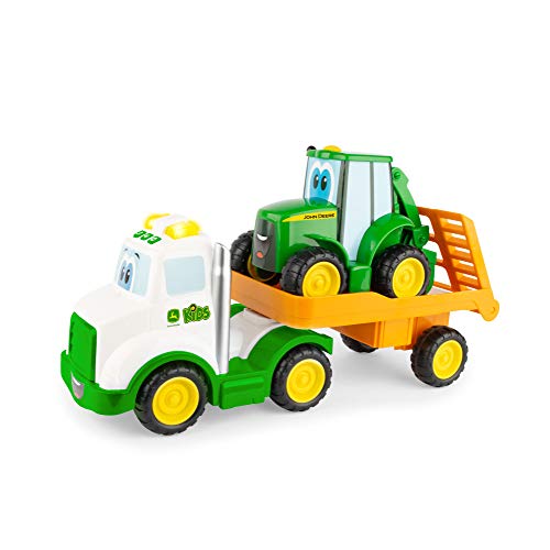 Lights & Sounds Farmin Friends Toy Hauling Set With Toy Truck And Backhoe Tractor Toy Ages 18 Months And Up - Farm Adventure Play Edition