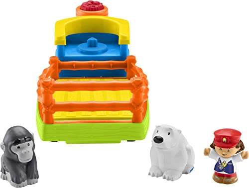 Little People Zoo Train Toy With Music And Sounds For Toddlers 1 Conductor And 2 Animal Toy Figures Choo-Choo Zoo Train - Railway Imagination Collection