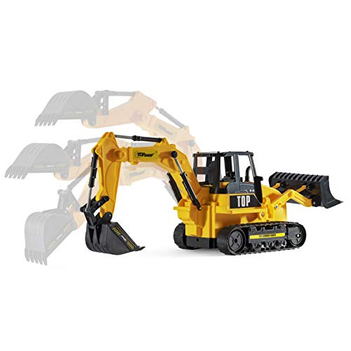 8 Channel Full Functional RC Excavator Backhoe Loader Battery Powered Electric RC Remote Control Construction Tractor With Lights & Sound TR-119 - Farm Adventure Play Edition