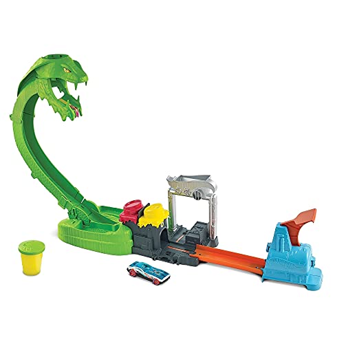 Deals Toxic Snake Strike Challenge Play Set With Slime For Kids 5 Years Old & Up Includes One 1:64 Scale Hot Wheels Vehicle Connects To Other Sets Single Or Multicar Play - Vehicle Adventure Play Collection
