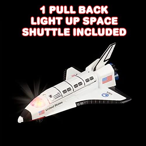 Light Up Space Shuttle Toy 1PC Battery Operated Spaceship Toy With LEDs Sounds And Pullback Motion Outer Space Party Decoration Great Space Gifts For Boys And Girls 6 Inches - Cosmic Adventure Play Set
