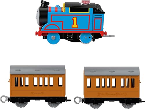 Thomas & Friends Motorized Talking Thomas Engine With Annie & Clarabel Battery-Powered Toy Train With Character Sounds And Phra - Railway Imagination Collection