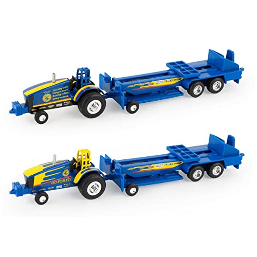 New Set Of 2 1/64 FFA Die-cast Pulling Tractors & Sleds 37480 - Farm Adventure Play Edition