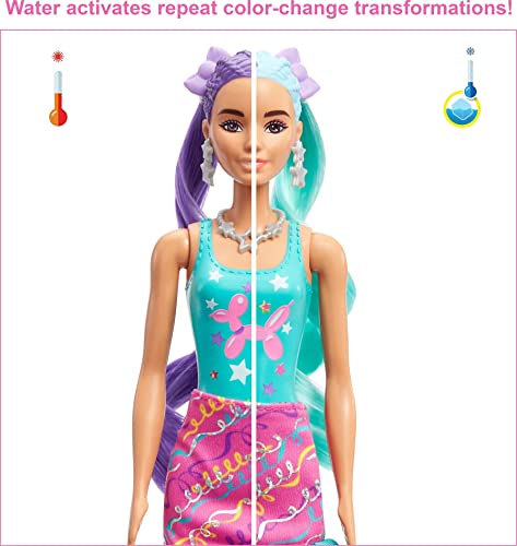 New Color Reveal Doll Glittery Purple With 25 Hairstyling & Party-Themed Surprises Including 10 Plug-in Hair Pieces Gift For Kids 3 Years Old & Up - Railway Imagination Collection