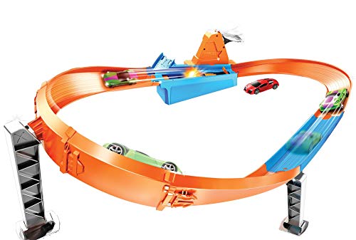 Rapid Raceway Champion Action Hot Wheels Championship Track Speed Boost Oval Track Ages 4 And Older - Vehicle Adventure Play Collection