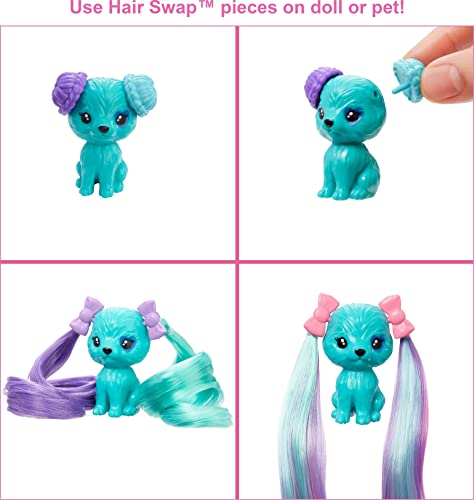 New Color Reveal Doll Glittery Purple With 25 Hairstyling & Party-Themed Surprises Including 10 Plug-in Hair Pieces Gift For Kids 3 Years Old & Up - Railway Imagination Collection