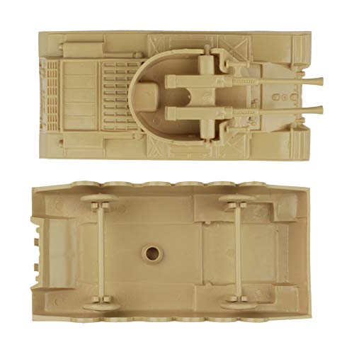 Promo Lassic Payton Anti-Aircraft Tanks – 4pc Tan Green Plastic Army Men Vehicle - Railway Imagination Collection