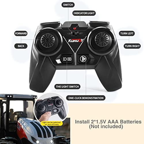 Remote Control Tractor Toy RC Truck With Trailer Farm Vehicle Toys Barrel Trailer With Spread Tubes Frontloader 1/24 Scale 2.4Ghz Farm Playset Toy For Kids Age 5 6 7 8 9 Up Years Old - Farm Adventure Play Edition