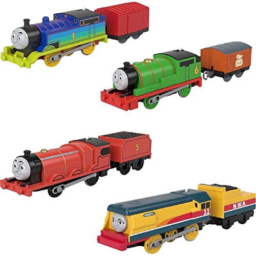 Percy James & Rebecca Train Engine Set – Set Of 4 Motorized Toy Train Engines For Preschool Kids Ages 3 Years & Ol - Railway Imagination Collection