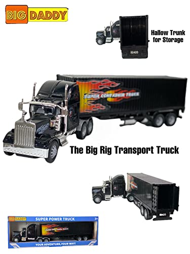Rig Heavy Duty Tractor Trailer Transport Series Big Box Tractor Trailer (Colors May Vary) - Farm Adventure Play Edition