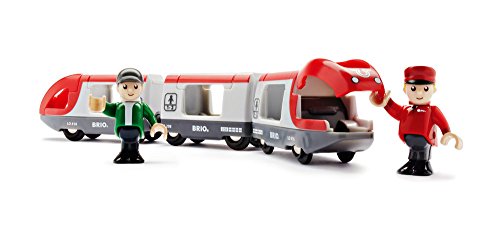 RIO World 33505 – Travel Train – 5 Piece Wooden Toy Train Set For Kids Age 3 And Up - Railway Imagination Collection