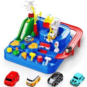 New Car Adventure Toys Race Track For Toddlers – Boy Toy & Race Tracks For Boys – Toddler Car Toys Preschool Educational Toy Cars For Kids 3 4 5 6 7 Year Old Car Track Gifts For Kids - Vehicle Adventure Play Collection