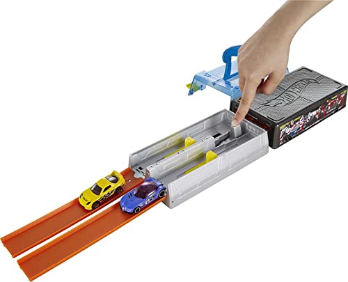Discount Race Case Track Set With 2 Hot Wheels Cars Dual Launcher For Side-By-Side Racing Storage Container Toy For Kids 4 Years Old & Up - Vehicle Adventure Play Collection