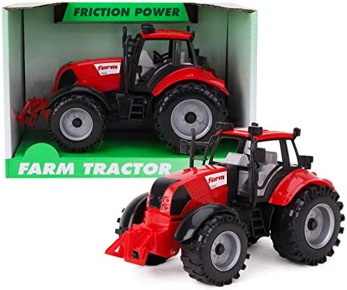 Friction Powered Farm Tractor With Opening Bonnet (Pink) - Farm Adventure Play Edition