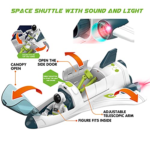 Cheap Space Shuttle Toys For 3 4 5 6 7 Year Old Boys Lights & Sounds Space Toys For Kids 3-5 With 2 Astronauts Toy Shuttle And Rover Spaceship Toys Playsets Birthday Easter Boys Girls - Cosmic Adventure Play Set