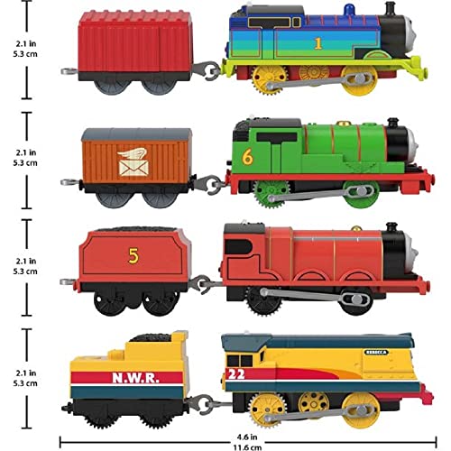 Percy James & Rebecca Train Engine Set – Set Of 4 Motorized Toy Train Engines For Preschool Kids Ages 3 Years & Ol - Railway Imagination Collection