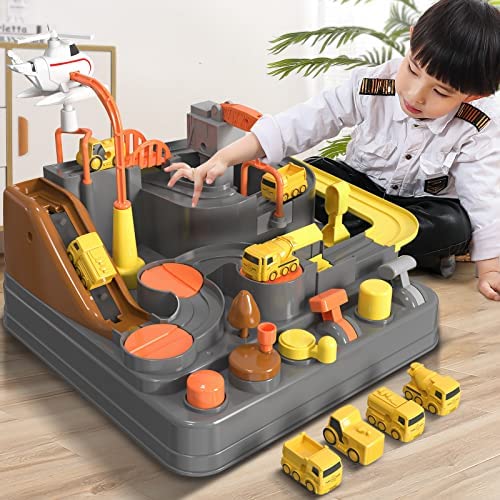 Kids Race Track Toys For Boy Car Adventure Toy For 3 4 5 6 7 Years Old Boys Girls Puzzle Rail Car City Rescue Playsets Magnet Toys W/ 3 Mini Cars Preschool Educational Car Games Gift Toys - Vehicle Adventure Play Collection