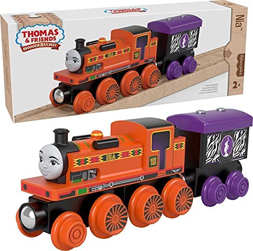 Cheap Wooden Railway James Engine And Coal Car Push-Along Train Made From Sustainably Sourced Wood For Kids 2 Years And Up - Railway Imagination Collection
