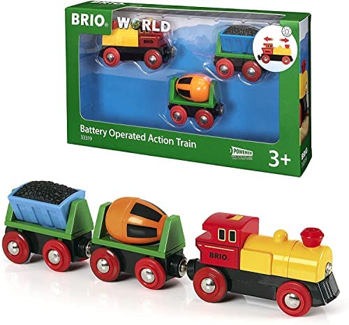 Budget RIO World – 33319 Battery Operated Action Train 3 Piece Toy Train For Kids Ages 3 And Up - Railway Imagination Collection